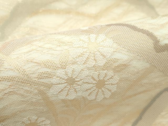 平和屋着物*夏物 六通柄袋帯 雪芝秋草文 金糸 正絹 逸品 CABG7252rv