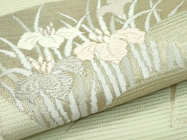 平和屋着物*夏物 六通柄袋帯 唐織 地紙草花文 金糸 正絹 逸品 CABG7256rv
