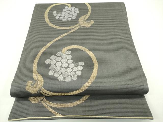 平和屋着物*夏物 全通柄袋帯 葡萄唐草文 金銀糸 正絹 逸品 未使用 CABG7260rv