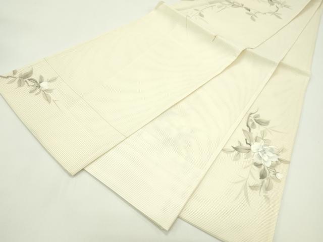 平和屋着物*夏物 太鼓柄袋帯 作家物 手描き 刺繍 笹竹枝花文 銀糸 正絹 逸品 CABG7263rv
