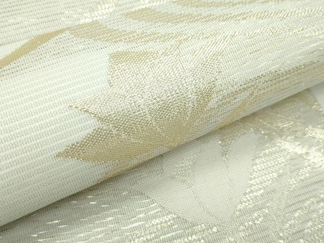 平和屋着物*夏物 六通柄袋帯 流水草花文 金糸 正絹 逸品 CABG7265rv