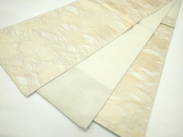 平和屋着物*夏物 六通柄袋帯 葡萄蔦の葉文 金糸 正絹 逸品 CABG7269rv
