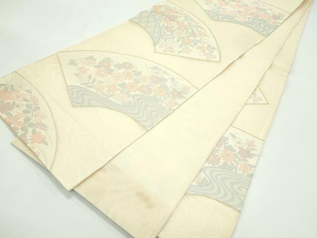 平和屋着物*夏物 六通柄袋帯 地紙秋草文 金糸 正絹 逸品 CABG7273rv