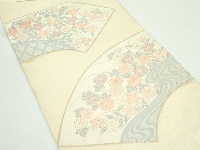 平和屋着物*夏物 六通柄袋帯 地紙秋草文 金糸 正絹 逸品 CABG7273rv