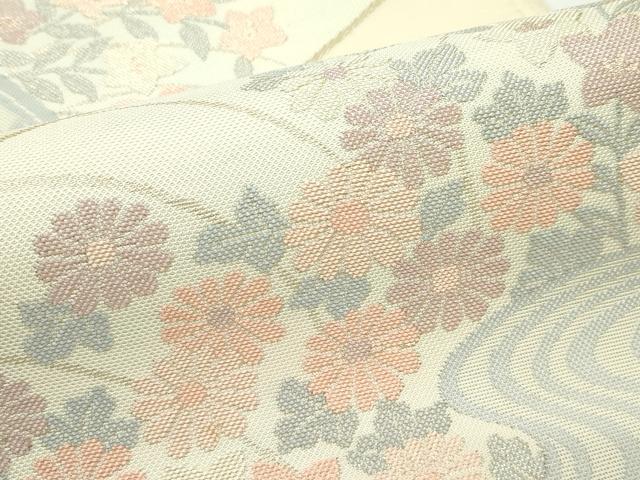 平和屋着物*夏物 六通柄袋帯 地紙秋草文 金糸 正絹 逸品 CABG7273rv