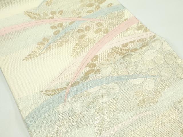 平和屋着物*夏物 六通柄袋帯 萩 金糸 正絹 逸品 CABG7275rv