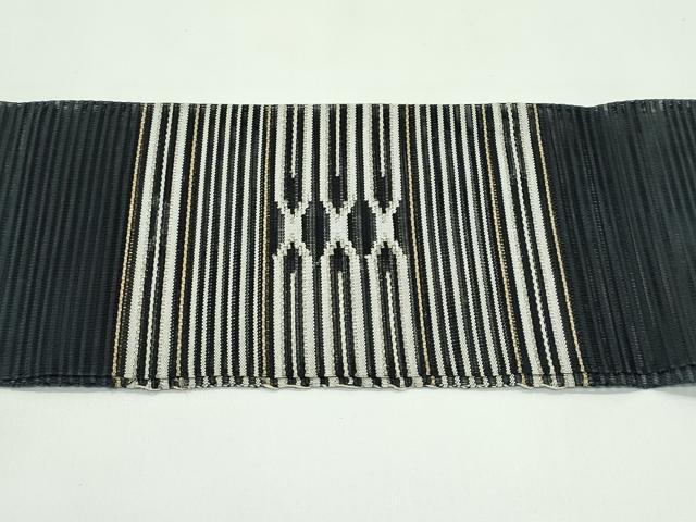 平和屋着物*夏物 八寸名古屋帯 絽綴れ 横段文 金銀糸 正絹 逸品 CABG7301rv