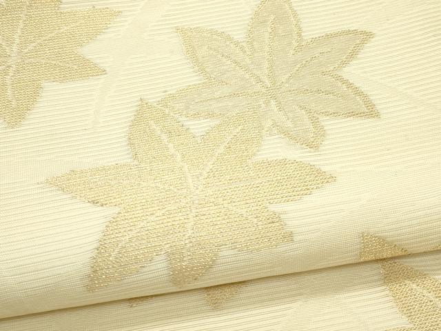平和屋着物*夏物 全通柄袋帯 芝草楓文 金糸 正絹 逸品 CABG7310rv
