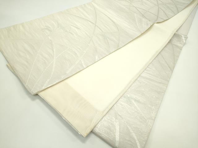 平和屋着物*夏物 六通柄袋帯 草木文 銀糸 正絹 逸品 CABG7312rv