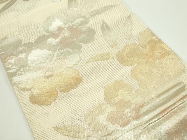 平和屋着物*夏物 六通柄袋帯 草花文 金銀彩 正絹 逸品 CABG7313rv