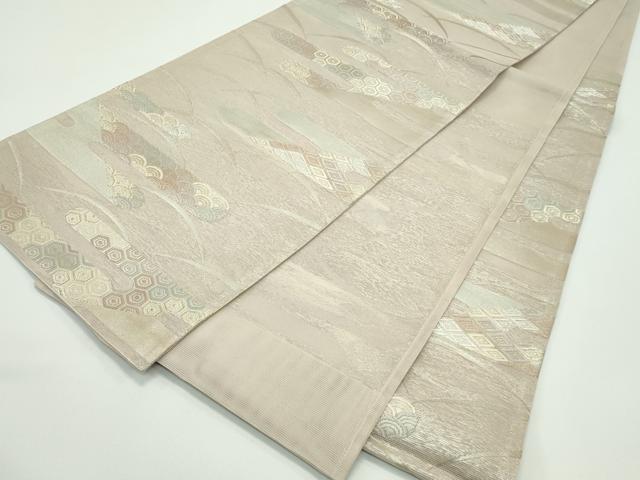 平和屋着物*夏物 六通柄袋帯 薫風 エ霞吉祥芝草文 金銀糸 正絹 逸品 CABG7325rv
