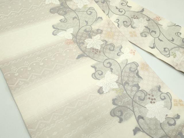 平和屋着物*夏物 九寸名古屋帯 葡萄唐草文 正絹 逸品 未使用 CABG7327rv