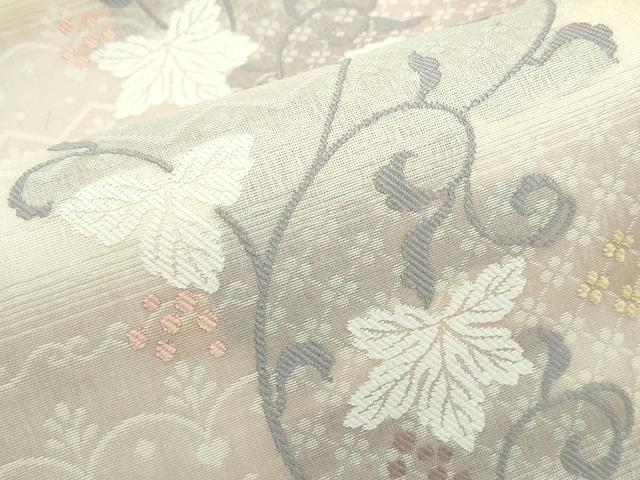 平和屋着物*夏物 九寸名古屋帯 葡萄唐草文 正絹 逸品 未使用 CABG7327rv