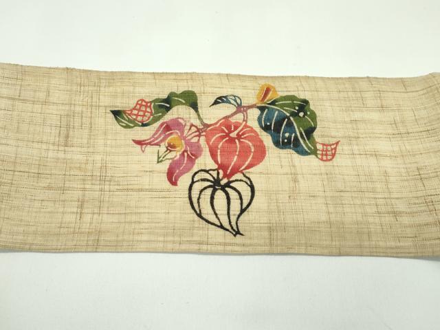 平和屋着物*夏物 本場琉球紅型 八寸名古屋帯 鬼灯 麻 逸品 CABG7331rv