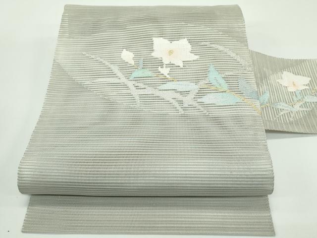 平和屋着物*夏物 八寸名古屋帯 絽綴れ 枝花文 金銀糸 正絹 逸品 CABG7335rv