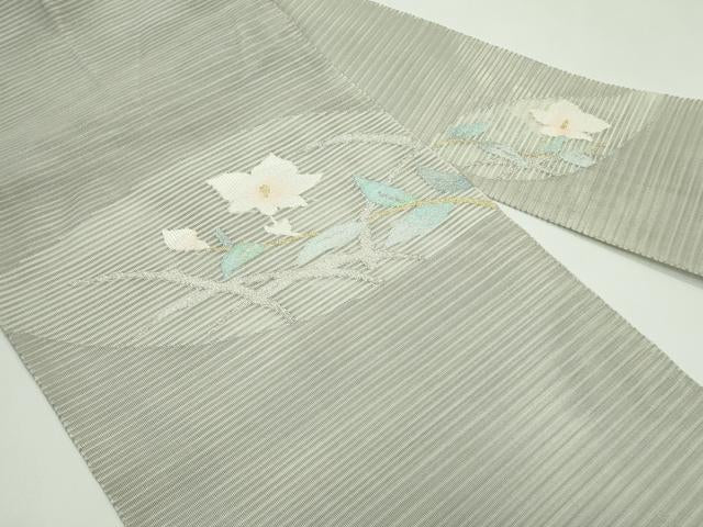 平和屋着物*夏物 八寸名古屋帯 絽綴れ 枝花文 金銀糸 正絹 逸品 CABG7335rv