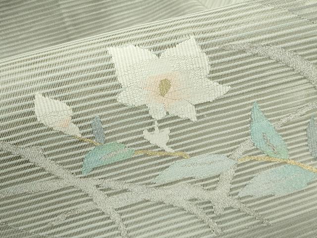 平和屋着物*夏物 八寸名古屋帯 絽綴れ 枝花文 金銀糸 正絹 逸品 CABG7335rv