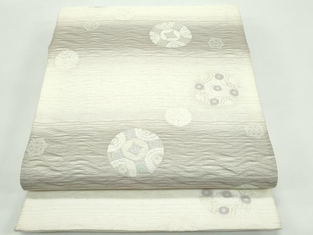 平和屋着物*夏物 六通柄袋帯 すくい織 吉祥丸文 金糸 正絹 逸品 CABG7345rv