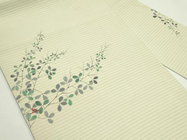 平和屋着物*夏物 絽塩瀬 九寸名古屋帯 作家物 手描き 萩 正絹 逸品 未使用 CABG7351rv