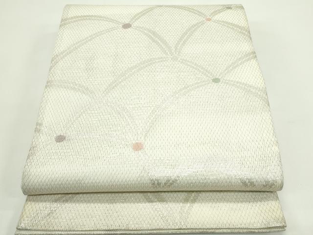 平和屋着物*夏物 六通柄袋帯 青海波 銀糸 正絹 逸品 CABG7356rv