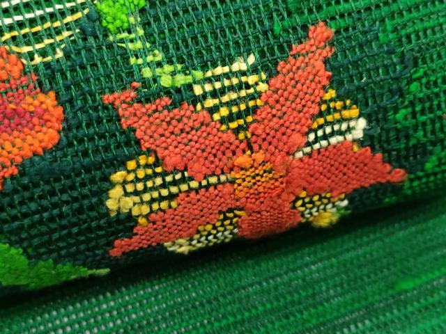 平和屋着物*夏物 八寸名古屋帯 花唐草文 正絹 逸品 CABG7367rv