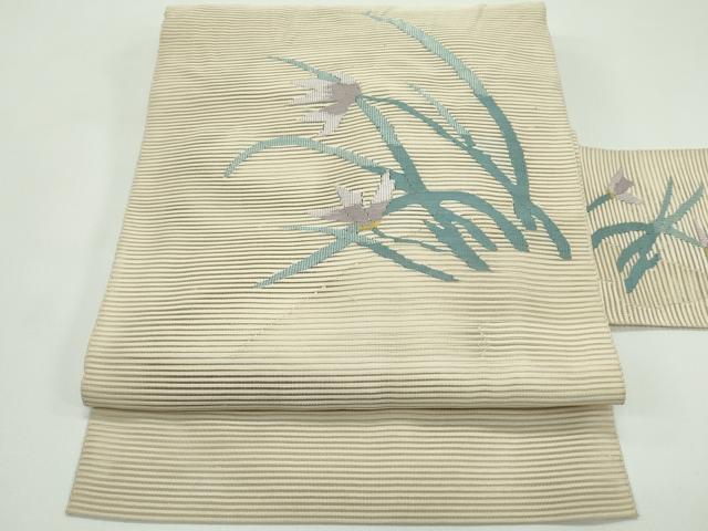平和屋着物*夏物 八寸名古屋帯 絽綴れ 草花文 正絹 逸品 CABG7368rv
