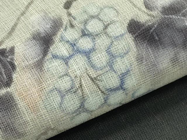 平和屋着物*夏物 九寸開き名古屋帯 手描き 葡萄蔦の葉文 正絹 逸品 CABG7379rv
