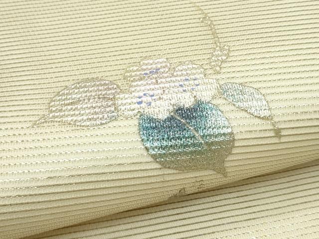 平和屋着物*夏物 九寸開き名古屋帯 刺繍 枝花文 金銀彩 正絹 逸品 CABG7380rv