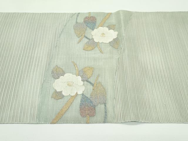 平和屋着物*夏物 太鼓柄袋帯 絽綴れ 枝花文 金糸 正絹 逸品 CABG7386rv
