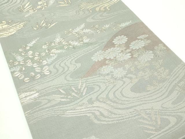 平和屋着物*夏物 六通柄袋帯 秋草文 金銀糸 正絹 逸品 CABG7391rv