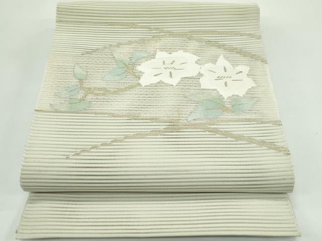平和屋着物*夏物 八寸名古屋帯 絽綴れ 草花文 金糸 正絹 逸品 CABG7397rv