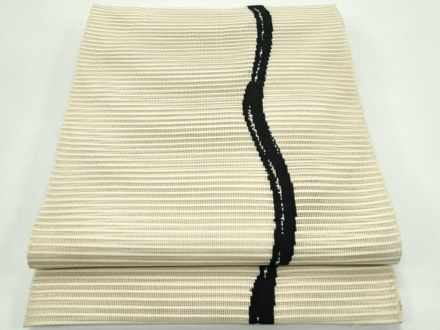 平和屋着物*夏物 八寸名古屋帯 絽綴れ よろけ縞 正絹 逸品 CABG7398rv