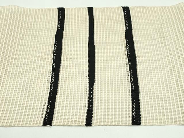 平和屋着物*夏物 八寸名古屋帯 絽綴れ よろけ縞 正絹 逸品 CABG7398rv