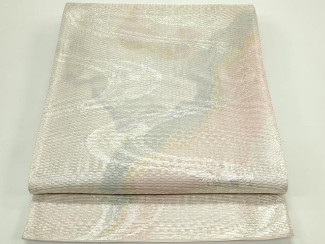 平和屋着物*夏物 六通柄袋帯 流水文 銀糸 正絹 逸品 CABG7416rv