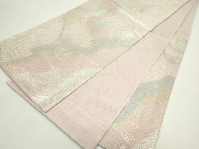 平和屋着物*夏物 六通柄袋帯 流水文 銀糸 正絹 逸品 CABG7416rv