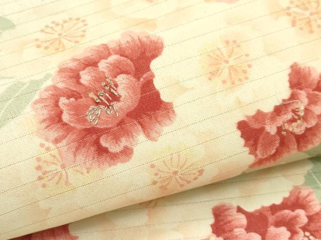 平和屋着物*夏物 アンティーク 大正ロマン 両面 全通柄 京袋帯 駒刺繍 牡丹 菊 正絹 逸品 CABG7424rv