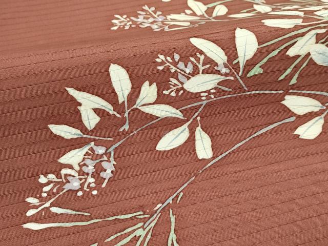 平和屋着物*夏物 絽塩瀬 九寸名古屋帯 草花文 正絹 逸品 CABG7438rv