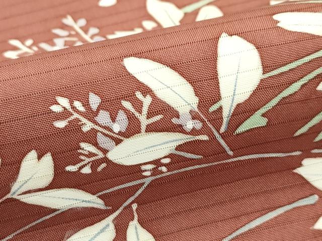 平和屋着物*夏物 絽塩瀬 九寸名古屋帯 草花文 正絹 逸品 CABG7438rv