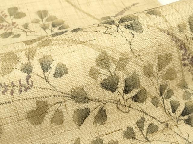 平和屋着物*夏物 九寸名古屋帯 手描き 萩 麻 逸品 CABG7439rv