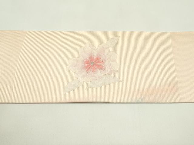 平和屋着物*夏物 九寸名古屋帯 流水花文 銀糸 正絹 逸品 未使用 CABG7440rv