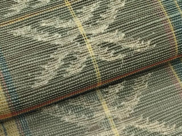 平和屋着物*夏物 1854年創業 帯屋捨松 八寸名古屋帯 絣文様 正絹 逸品 未使用 CABG7443rv