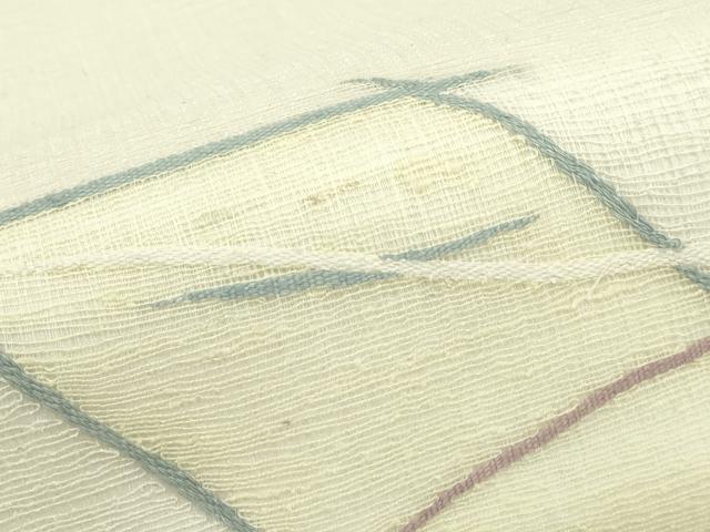 平和屋着物*夏物 太鼓柄袋帯 すくい織 菱文様 正絹 逸品 CABG7448rv