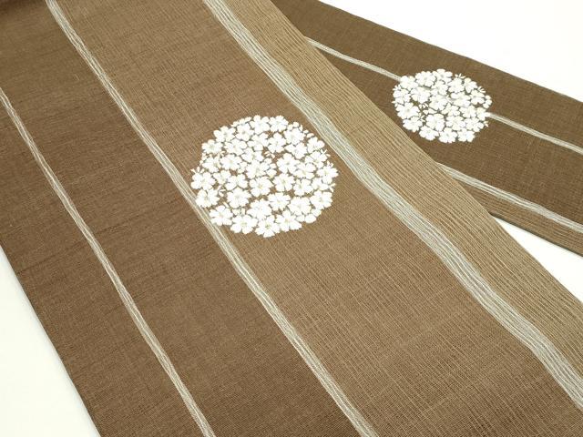 平和屋着物*夏物 九寸名古屋帯 総刺繍 花丸文 銀糸 正絹 逸品 未使用 CABG7452rv