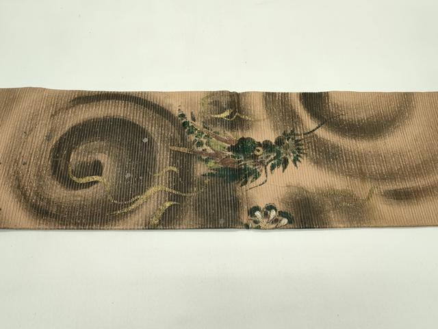 平和屋着物*夏物 アンティーク 大正ロマン 九寸名古屋帯 手描き 龍 金銀糸 正絹 逸品 CABG7455rv