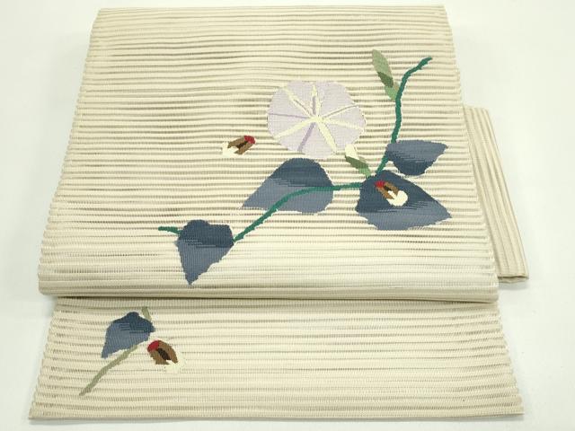 平和屋着物*夏物 つけ帯 絽綴れ 朝顔 蛍 金糸 正絹 逸品 CABG7459rv
