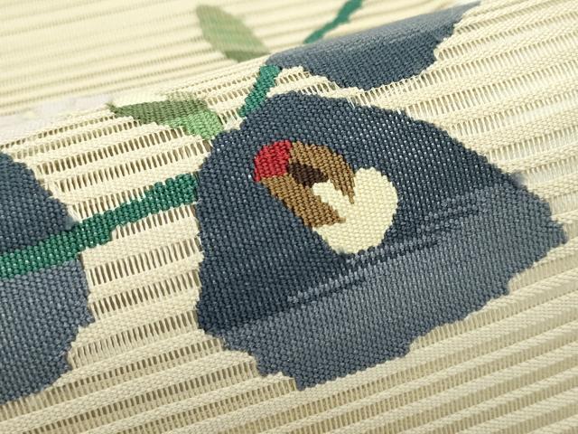 平和屋着物*夏物 つけ帯 絽綴れ 朝顔 蛍 金糸 正絹 逸品 CABG7459rv
