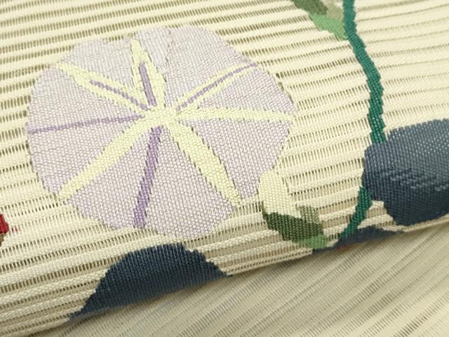 平和屋着物*夏物 つけ帯 絽綴れ 朝顔 蛍 金糸 正絹 逸品 CABG7459rv