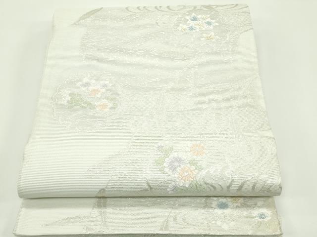 平和屋着物*夏物 西陣 京都イシハラ謹製 六通柄袋帯 みなも 唐織 金銀糸 証紙付き 正絹 逸品 未使用 CABG7472rv