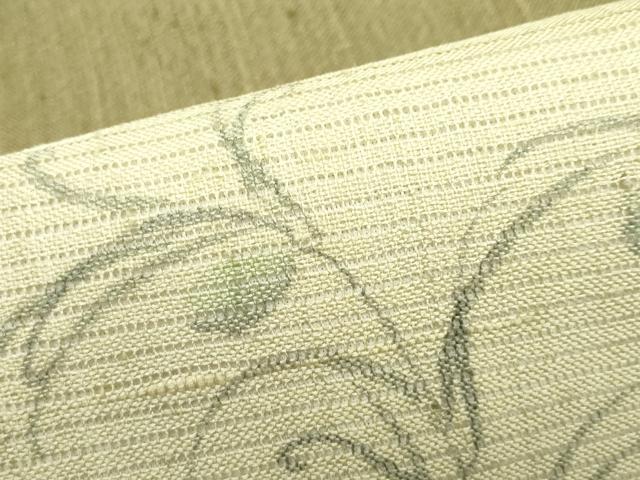 平和屋着物*夏物 太鼓柄袋帯 作家物 手描き 紬地 草花文 正絹 逸品 CABG7474rv
