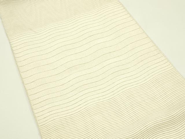 平和屋着物*夏物 八寸名古屋帯 絽綴れ よろけ縞 銀糸 正絹 逸品 CABG7477rv